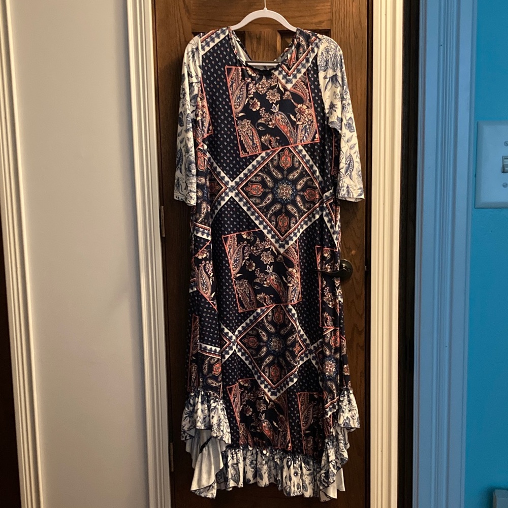 Nuggles Brand Patchwork Patterned Maxi Dress New … - image 1